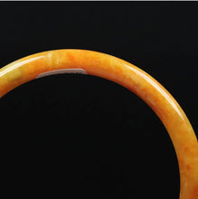 Load image into Gallery viewer, 10% OFF- 61/62/63 mm Certified Natural Gold Silk Jadeite Emerald A*Jade Handcarved Original Supplier Lucky Bangle 10160