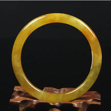Load image into Gallery viewer, 10% OFF- 54/55/56 mm Certified Natural Gold Silk Jadeite Emerald A*Jade Handcarved Original Supplier Lucky Bangle 10328