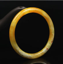 Load image into Gallery viewer, 10% OFF- 57/58/59mm Certified Natural Gold Silk Jadeite Emerald A*Jade Handcarved Original Supplier Lucky Bangle 06861/FP3404