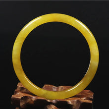 Load image into Gallery viewer, 10% OFF- 60/61/62mm Certified Natural Gold Silk Jadeite Emerald A*Jade Handcarved Original Supplier Lucky Bangle 06833/FP9033