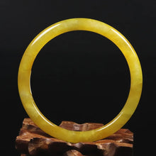 Load image into Gallery viewer, 10% OFF- 60/61/62mm Certified Natural Gold Silk Jadeite Emerald A*Jade Handcarved Original Supplier Lucky Bangle 06833/FP9033