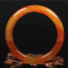 Load image into Gallery viewer, 10% OFF- 52/53/54 mm Certified Natural Gold Silk Jadeite Emerald A*Jade Handcarved Original Supplier Lucky Bangle 10293/FP5120