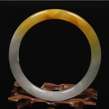 Load image into Gallery viewer, 10% OFF- 57/58/59mm Certified Natural Gold Silk Jadeite Emerald A*Jade Handcarved Original Supplier Lucky Bangle 06779/FP3363