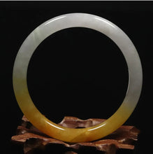Load image into Gallery viewer, 10% OFF- 57/58/59mm Certified Natural Gold Silk Jadeite Emerald A*Jade Handcarved Original Supplier Lucky Bangle 06779/FP3363