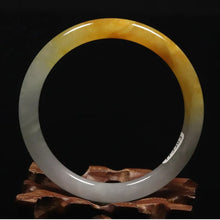 Load image into Gallery viewer, 10% OFF- 57/58/59mm Certified Natural Gold Silk Jadeite Emerald A*Jade Handcarved Original Supplier Lucky Bangle 06779/FP3363