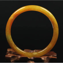 Load image into Gallery viewer, 10% OFF- 57/58/59mm Certified Natural Gold Silk Jadeite Emerald A*Jade Handcarved Original Supplier Lucky Bangle 06961/FP3454