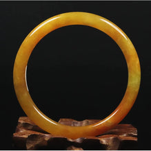 Load image into Gallery viewer, 10% OFF- 57/58/59mm Certified Natural Gold Silk Jadeite Emerald A*Jade Handcarved Original Supplier Lucky Bangle 06961/FP3454