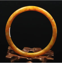 Load image into Gallery viewer, 10% OFF- 61/62/63 mm Certified Natural Gold Silk Jadeite Emerald A*Jade Handcarved Original Supplier Lucky Bangle 06791/FP