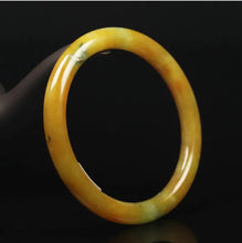 Load image into Gallery viewer, 10% OFF- 56/57/58mm Certified Natural Gold Silk Jadeite Emerald A*Jade Handcarved Original Supplier Lucky Bangle 06845/FP3396