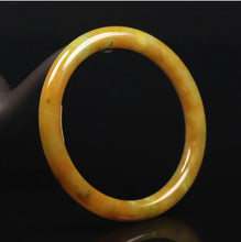 Load image into Gallery viewer, 10% OFF- 56/57/58mm Certified Natural Gold Silk Jadeite Emerald A*Jade Handcarved Original Supplier Lucky Bangle 06845/FP3396