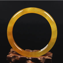 Load image into Gallery viewer, 10% OFF- 61/62/63 mm Certified Natural Gold Silk Jadeite Emerald A*Jade Handcarved Original Supplier Lucky Bangle 06823/FP3385