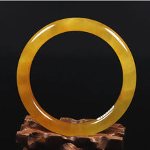 Load image into Gallery viewer, 10% OFF- 61/62/63 mm Certified Natural Gold Silk Jadeite Emerald A*Jade Handcarved Original Supplier Lucky Bangle 06823/FP3385