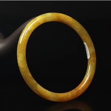 Load image into Gallery viewer, 10% OFF- 60/61/62 mm Certified Natural Gold Silk Jadeite Emerald A*Jade Handcarved Original Supplier Lucky Bangle 06849/FP3398