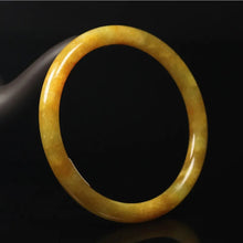Load image into Gallery viewer, 10% OFF- 60/61/62 mm Certified Natural Gold Silk Jadeite Emerald A*Jade Handcarved Original Supplier Lucky Bangle 06849/FP3398