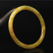 Load image into Gallery viewer, 10% OFF- 60/61/62 mm Certified Natural Gold Silk Jadeite Emerald A*Jade Handcarved Original Supplier Lucky Bangle 06849/FP3398
