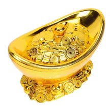 Load image into Gallery viewer, Chinese Feng Shui Good Fortune Wealth Gold Ingot Lucky Money Statue Home/Office Decor Sculpture Craft Living Room TV Cabinet Fortune Ornament Housewarming Gift