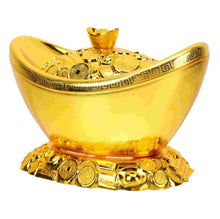 Load image into Gallery viewer, Chinese Feng Shui Good Fortune Wealth Gold Ingot Lucky Money Statue Home/Office Decor Sculpture Craft Living Room TV Cabinet Fortune Ornament Housewarming Gift