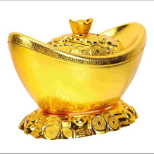 Load image into Gallery viewer, Chinese Feng Shui Good Fortune Wealth Gold Ingot Lucky Money Statue Home/Office Decor Sculpture Craft Living Room TV Cabinet Fortune Ornament Housewarming Gift