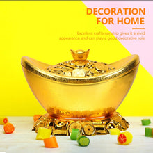 Load image into Gallery viewer, Chinese Feng Shui Good Fortune Wealth Gold Ingot Lucky Money Statue Home/Office Decor Sculpture Craft Living Room TV Cabinet Fortune Ornament Housewarming Gift