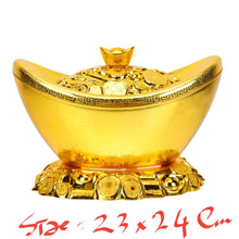 Load image into Gallery viewer, Chinese Feng Shui Good Fortune Wealth Gold Ingot Lucky Money Statue Home/Office Decor Sculpture Craft Living Room TV Cabinet Fortune Ornament Housewarming Gift