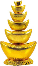 Load image into Gallery viewer, Chinese Feng Shui Good Fortune Wealth Gold Ingot Lucky Money Statue Home/Office Decor Sculpture Craft Living Room TV Cabinet Fortune Ornament Housewarming Gift