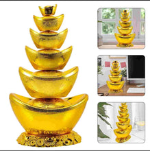 Load image into Gallery viewer, Chinese Feng Shui Good Fortune Wealth Gold Ingot Lucky Money Statue Home/Office Decor Sculpture Craft Living Room TV Cabinet Fortune Ornament Housewarming Gift