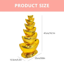 Load image into Gallery viewer, Chinese Feng Shui Good Fortune Wealth Gold Ingot Lucky Money Statue Home/Office Decor Sculpture Craft Living Room TV Cabinet Fortune Ornament Housewarming Gift