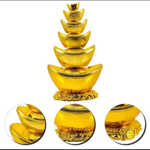 Load image into Gallery viewer, Chinese Feng Shui Good Fortune Wealth Gold Ingot Lucky Money Statue Home/Office Decor Sculpture Craft Living Room TV Cabinet Fortune Ornament Housewarming Gift