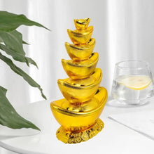 Load image into Gallery viewer, Chinese Feng Shui Good Fortune Wealth Gold Ingot Lucky Money Statue Home/Office Decor Sculpture Craft Living Room TV Cabinet Fortune Ornament Housewarming Gift