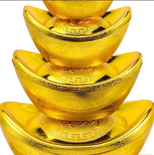 Load image into Gallery viewer, Chinese Feng Shui Good Fortune Wealth Gold Ingot Lucky Money Statue Home/Office Decor Sculpture Craft Living Room TV Cabinet Fortune Ornament Housewarming Gift