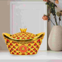 Load image into Gallery viewer, Chinese Feng Shui Good Fortune Wealth Gold Ingot Lucky Money Statue Home/Office Decor Sculpture Craft Living Room TV Cabinet Fortune Ornament Housewarming Gift