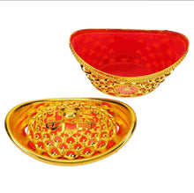 Load image into Gallery viewer, Chinese Feng Shui Good Fortune Wealth Gold Ingot Lucky Money Statue Home/Office Decor Sculpture Craft Living Room TV Cabinet Fortune Ornament Housewarming Gift