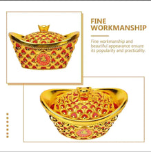 Load image into Gallery viewer, Chinese Feng Shui Good Fortune Wealth Gold Ingot Lucky Money Statue Home/Office Decor Sculpture Craft Living Room TV Cabinet Fortune Ornament Housewarming Gift