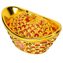 Load image into Gallery viewer, Chinese Feng Shui Good Fortune Wealth Gold Ingot Lucky Money Statue Home/Office Decor Sculpture Craft Living Room TV Cabinet Fortune Ornament Housewarming Gift