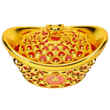 Load image into Gallery viewer, Chinese Feng Shui Good Fortune Wealth Gold Ingot Lucky Money Statue Home/Office Decor Sculpture Craft Living Room TV Cabinet Fortune Ornament Housewarming Gift