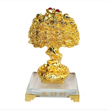 Load image into Gallery viewer, Chinese Feng Shui Good Fortune Wealth Gold Ingot Lucky Money Tree Statue Home/Office Decor Sculpture Craft Living Room TV Cabinet Fortune Ornament Housewarming Gift
