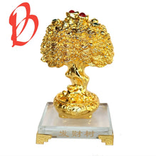 Load image into Gallery viewer, Chinese Feng Shui Good Fortune Wealth Gold Ingot Lucky Money Tree Statue Home/Office Decor Sculpture Craft Living Room TV Cabinet Fortune Ornament Housewarming Gift