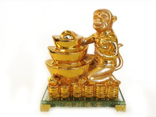 Load image into Gallery viewer, Chinese Feng Shui Good Fortune Wealth Gold  Lucky Monkey Statue Home/Office Decor Sculpture Craft Living Room TV Cabinet Fortune Ornament Housewarming Gift