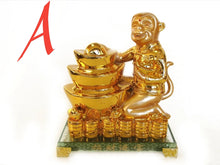 Load image into Gallery viewer, Chinese Feng Shui Good Fortune Wealth Gold  Lucky Monkey Statue Home/Office Decor Sculpture Craft Living Room TV Cabinet Fortune Ornament Housewarming Gift