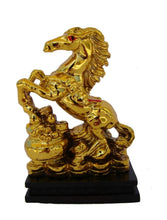 Load image into Gallery viewer, Chinese Feng Shui Good Fortune Wealth Lucky Gold Horse Statue Home/Office Decor Sculpture Craft Living Room TV Cabinet Fortune Ornament Housewarming Gift