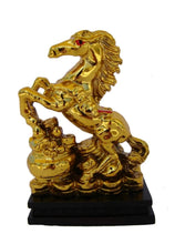 Load image into Gallery viewer, Chinese Feng Shui Good Fortune Wealth Lucky Gold Horse Statue Home/Office Decor Sculpture Craft Living Room TV Cabinet Fortune Ornament Housewarming Gift