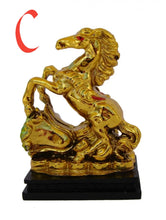 Load image into Gallery viewer, Chinese Feng Shui Good Fortune Wealth Lucky Gold Horse Statue Home/Office Decor Sculpture Craft Living Room TV Cabinet Fortune Ornament Housewarming Gift