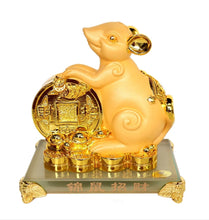 Load image into Gallery viewer, Chinese Feng Shui Good Fortune Wealth Gold  Lucky Rabbit Statue Home/Office Decor Sculpture Craft Living Room TV Cabinet Fortune Ornament Housewarming Gift