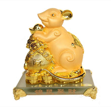 Load image into Gallery viewer, Chinese Feng Shui Good Fortune Wealth Gold  Lucky Rabbit Statue Home/Office Decor Sculpture Craft Living Room TV Cabinet Fortune Ornament Housewarming Gift