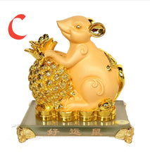 Load image into Gallery viewer, Chinese Feng Shui Good Fortune Wealth Gold  Lucky Rabbit Statue Home/Office Decor Sculpture Craft Living Room TV Cabinet Fortune Ornament Housewarming Gift