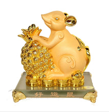 Load image into Gallery viewer, Chinese Feng Shui Good Fortune Wealth Gold  Lucky Rabbit Statue Home/Office Decor Sculpture Craft Living Room TV Cabinet Fortune Ornament Housewarming Gift