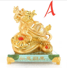 Load image into Gallery viewer, Chinese Feng Shui Good Fortune Wealth Lucky Gold Dragon Statue Home/Office Decor Sculpture Craft Living Room TV Cabinet Fortune Ornament Housewarming Gift