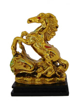 Load image into Gallery viewer, Chinese Feng Shui Good Fortune Wealth Lucky Gold Horse Statue Home/Office Decor Sculpture Craft Living Room TV Cabinet Fortune Ornament Housewarming Gift