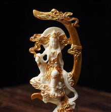 Load image into Gallery viewer, Chinese Feng Shui Good Fortune Wealth Blessing Guanyin/GuanGong Statue Home/Office Decor Sculpture Craft Living Room TV Cabinet Fortune Ornament Housewarming Gift