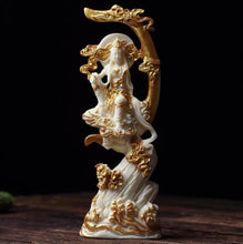 Load image into Gallery viewer, Chinese Feng Shui Good Fortune Wealth Blessing Guanyin/GuanGong Statue Home/Office Decor Sculpture Craft Living Room TV Cabinet Fortune Ornament Housewarming Gift